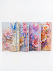 Carnet scolaire A5 TOPKALL floral avec fermeture élastique