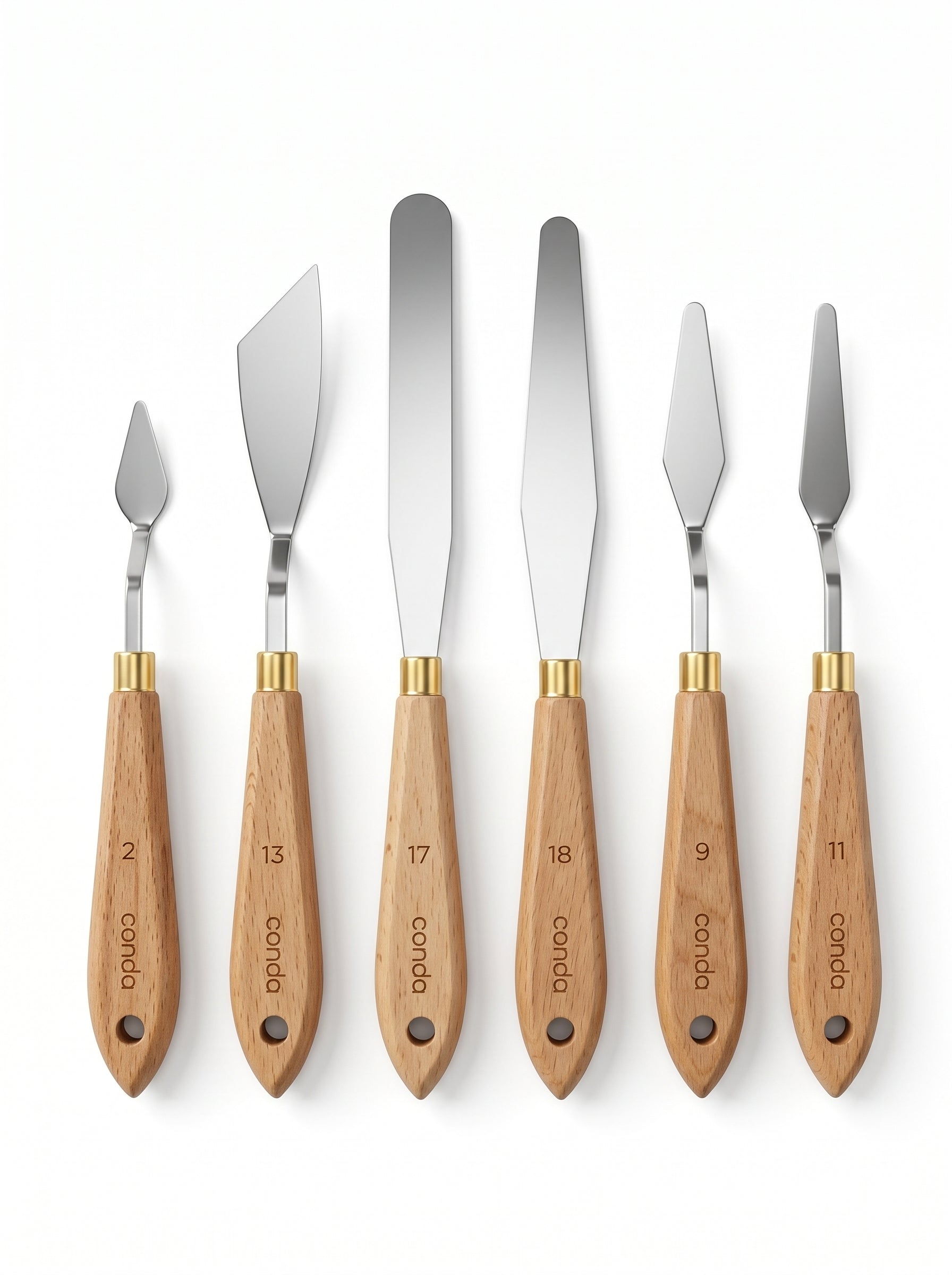 Couteau à palette métal et en bois Conda – Outil de précision pour artistes