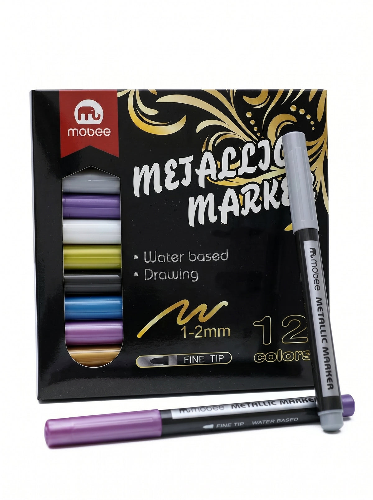 Marqueurs Métalliques Pointe Fine - Lot de 12 PCS Mobee