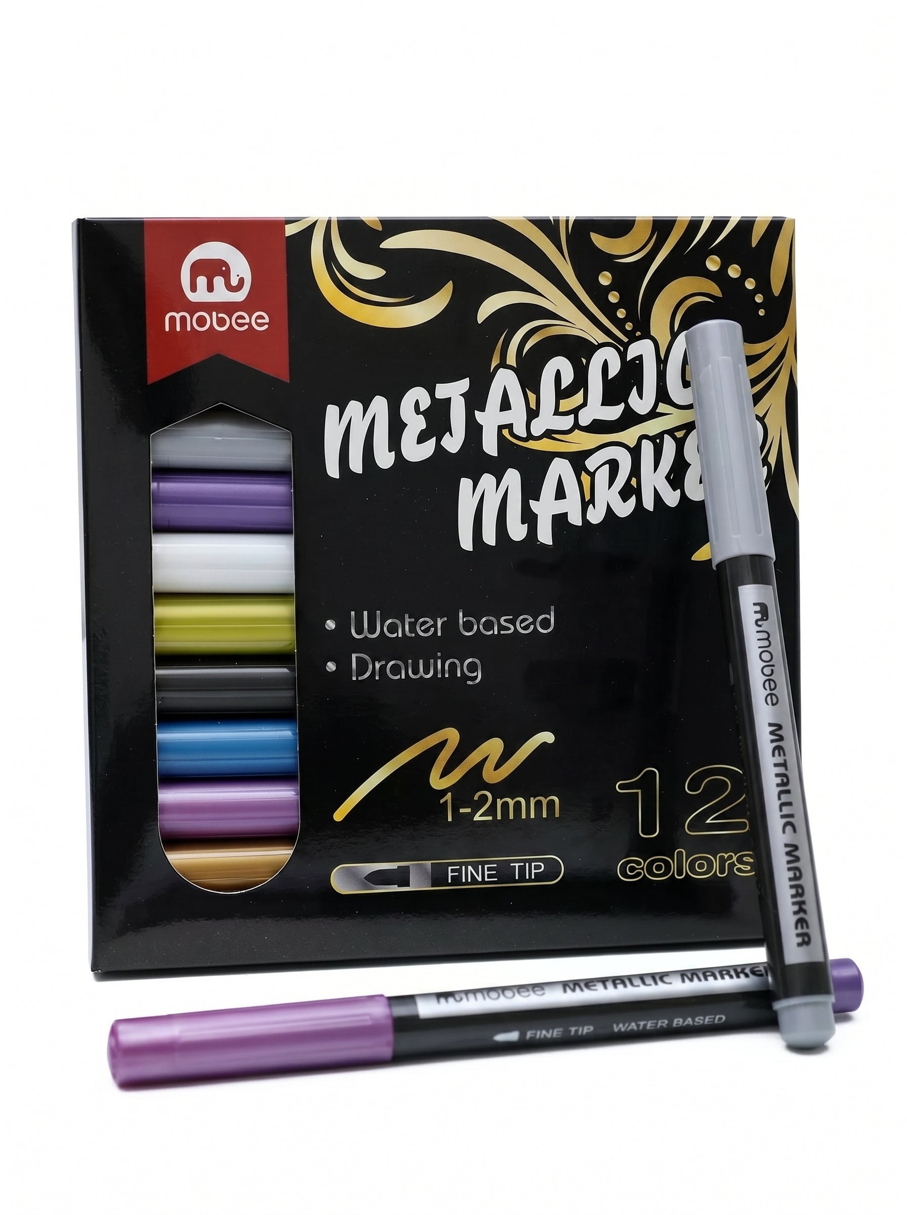 Marqueurs Métalliques Pointe Fine - Lot de 12 PCS Mobee