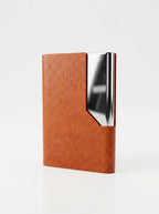 Porte Carte visite en cuir et métal - Design Professionnel