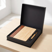 Coffret Cadeau Écologique Carnet A5 Bambou & Cuir avec Stylo Assorti