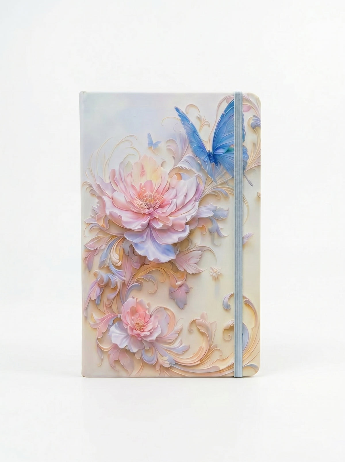 NoteBook A5 200p a fermeture elastique topkall - Édition Papillons et Fleurs