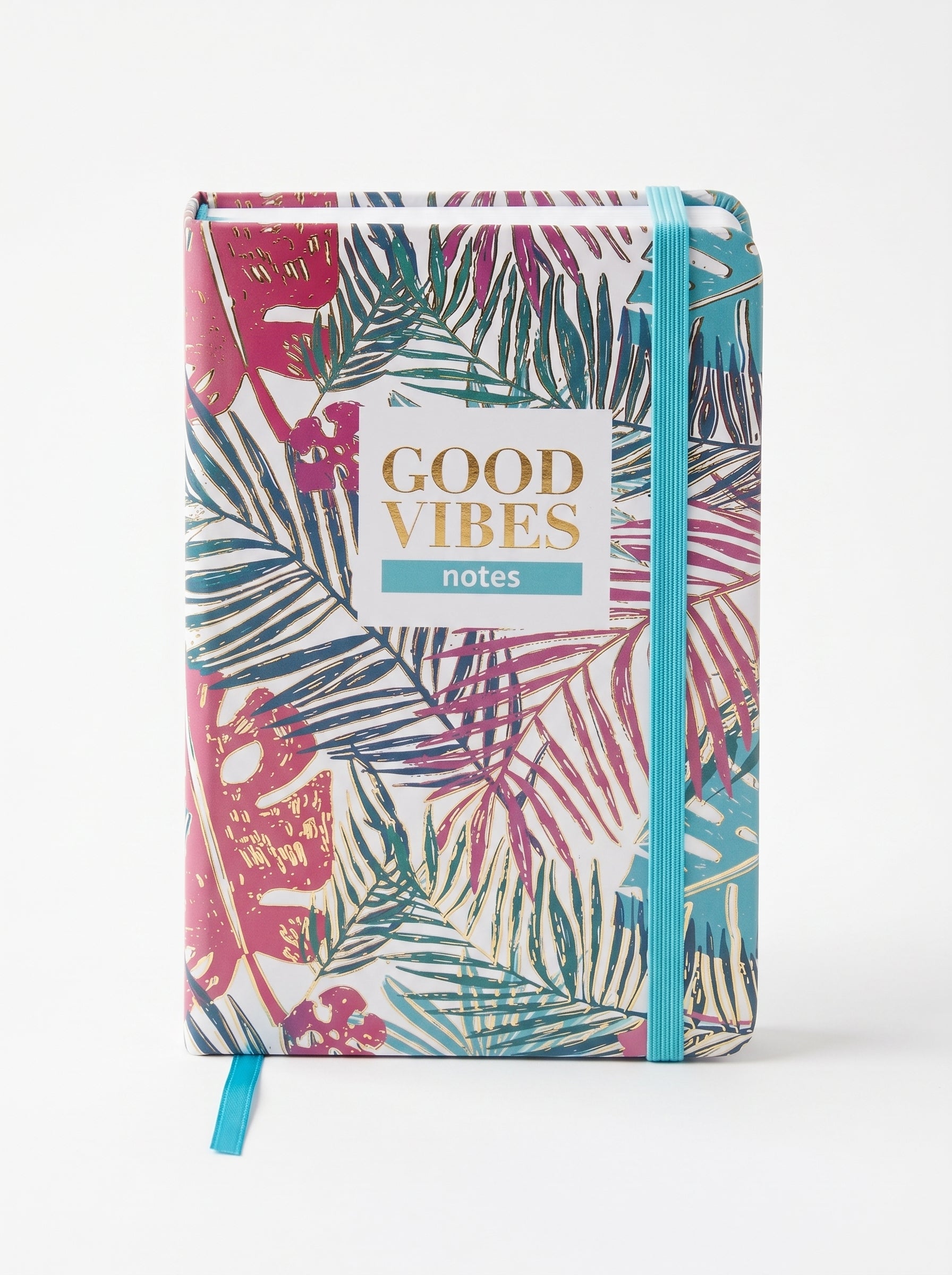 NoteBook Scolaire A6 200p à Fermeture Élastique - Collection "Good Vibes" Motif Floral Image principale du produit