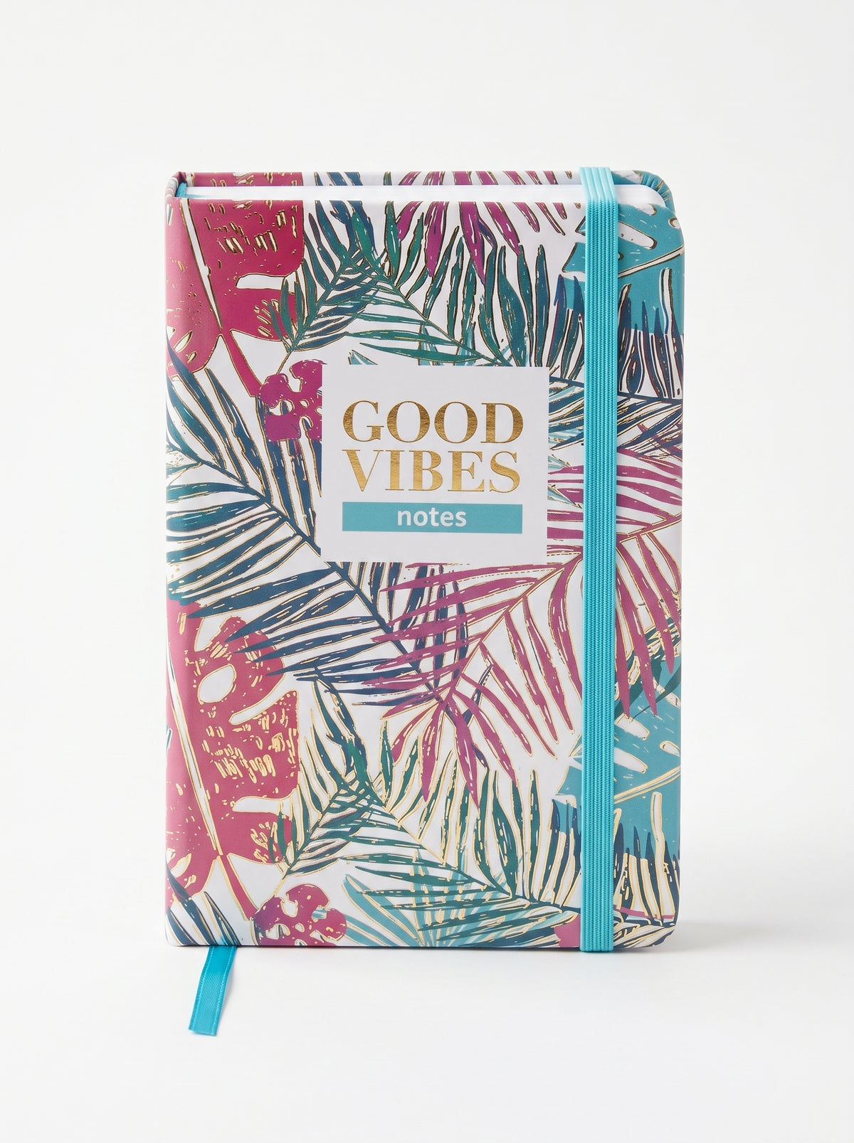 NoteBook Scolaire A6 200p à Fermeture Élastique - Collection "Good Vibes" Motif Floral