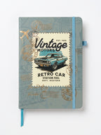 notebook scolaire A6 200p a fermeture elastique - Thème Voitures Rétro & Vintage