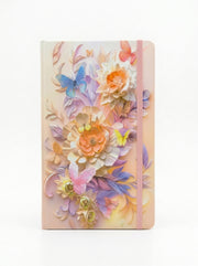 NoteBook A5 200p a fermeture elastique topkall - Édition Papillons et Fleurs