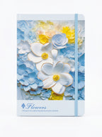NoteBook A5 200p a fermeture elastique topkall - Collection Floral Bleu