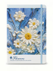 NoteBook A5 200p a fermeture elastique topkall - Collection Floral Bleu