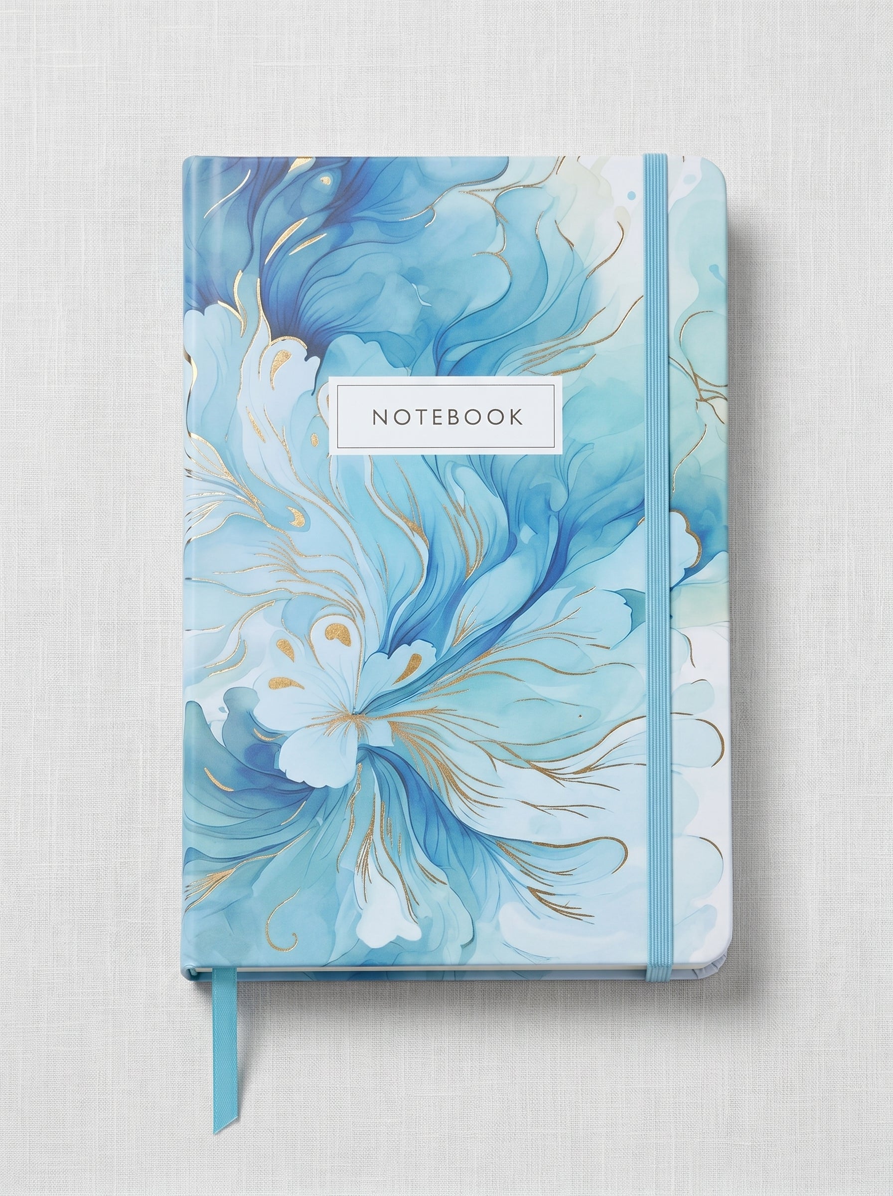 notebook scolaire A5 200p a fermeture elastique - Design Aquarelle Floral Élégant