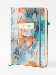 notebook scolaire A5 200p a fermeture elastique - Design Aquarelle Floral Élégant