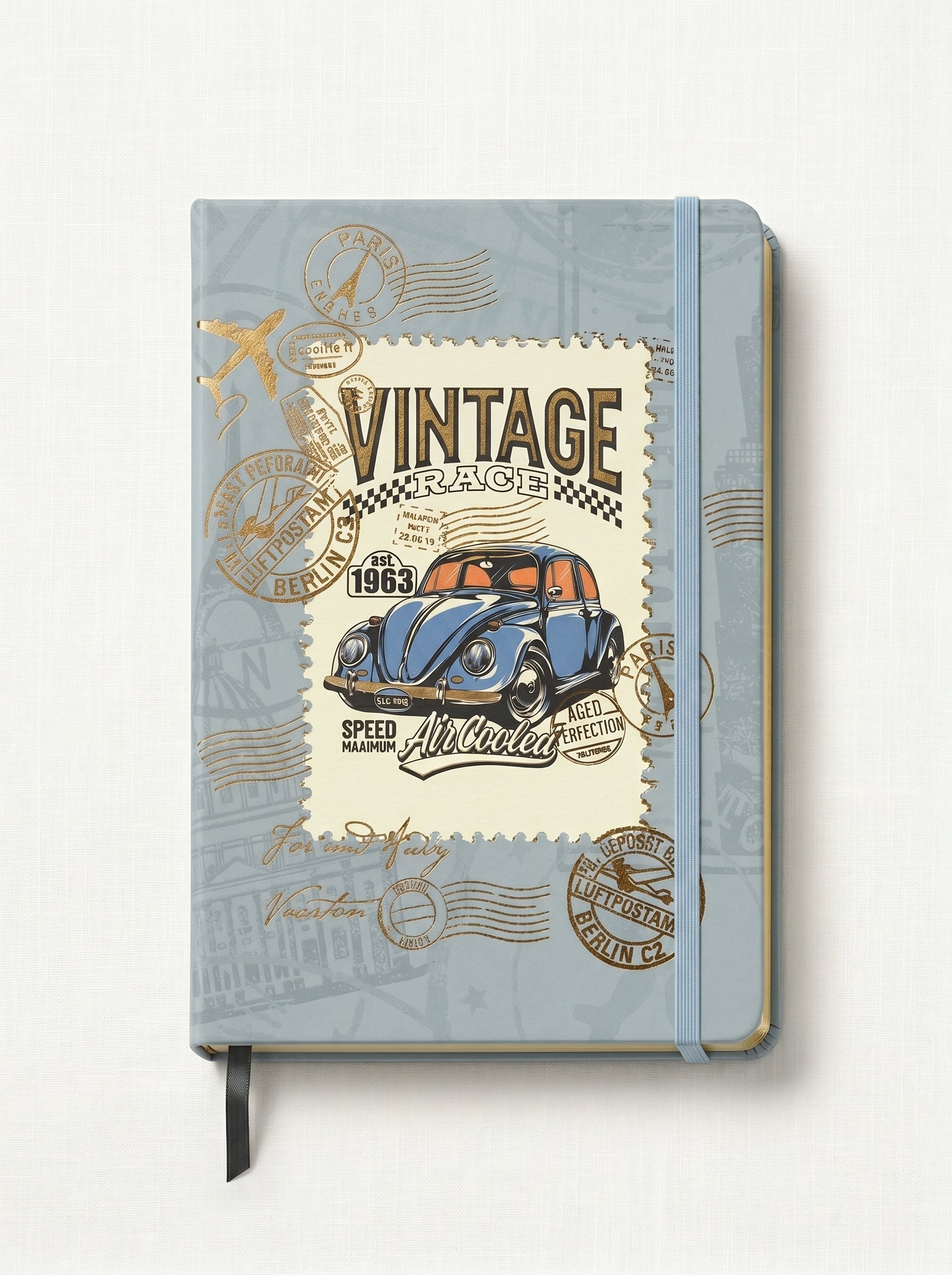 notebook scolaire A6 200p a fermeture elastique - Thème Voitures Rétro & Vintage Image secondaire du produit