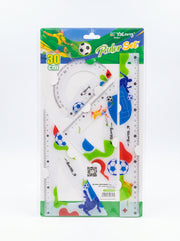 Lot de 4 : Pochette Géométrique 30cm pour Fournitures Scolaires