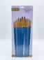 Pinceau rond manche long et pinceau biseauté peinture - Set de 13 pièces