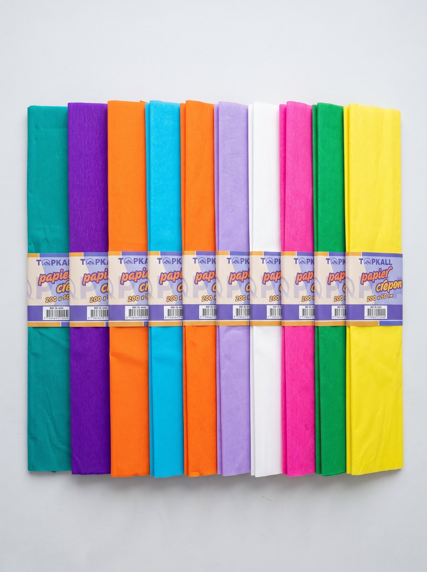 Rouleaux de papier crépon coloré TOBKALL pour décoration de fête
