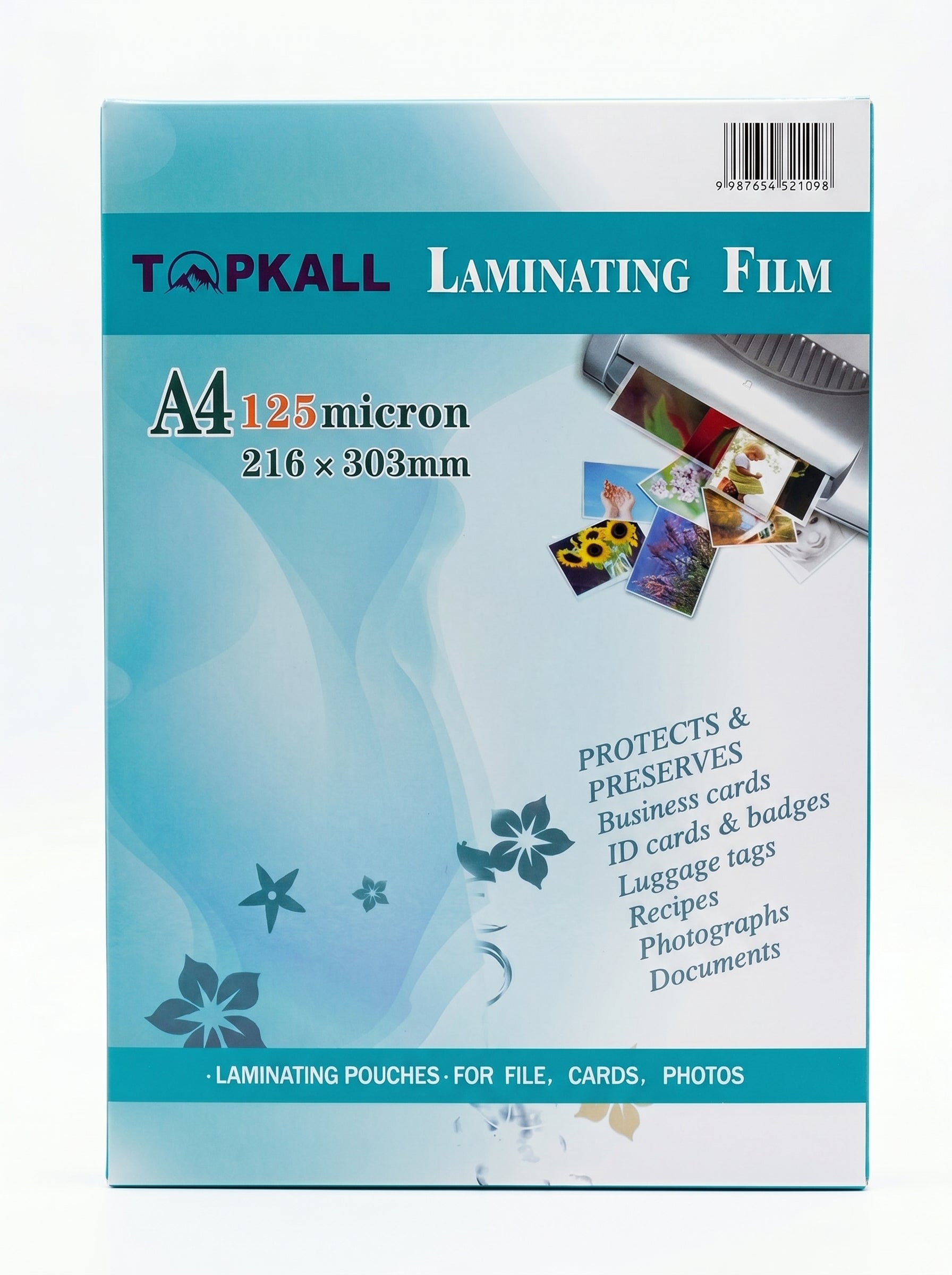 Papier laminating pouches film A4 125mic 216*303mm / 100pcs - Qualité Pro