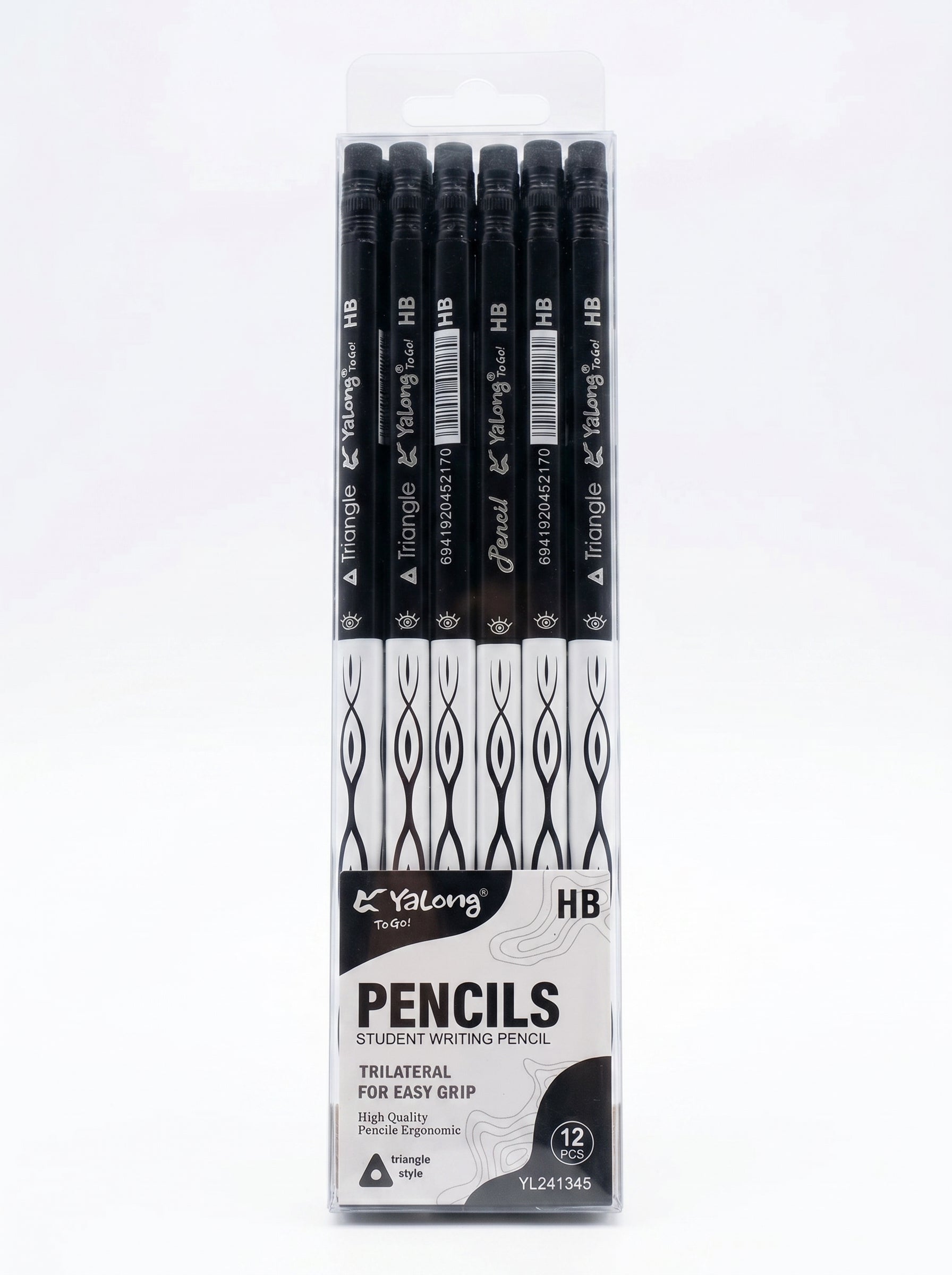 Crayon HB 12 pièces Yalong | Fournitures scolaires essentielles