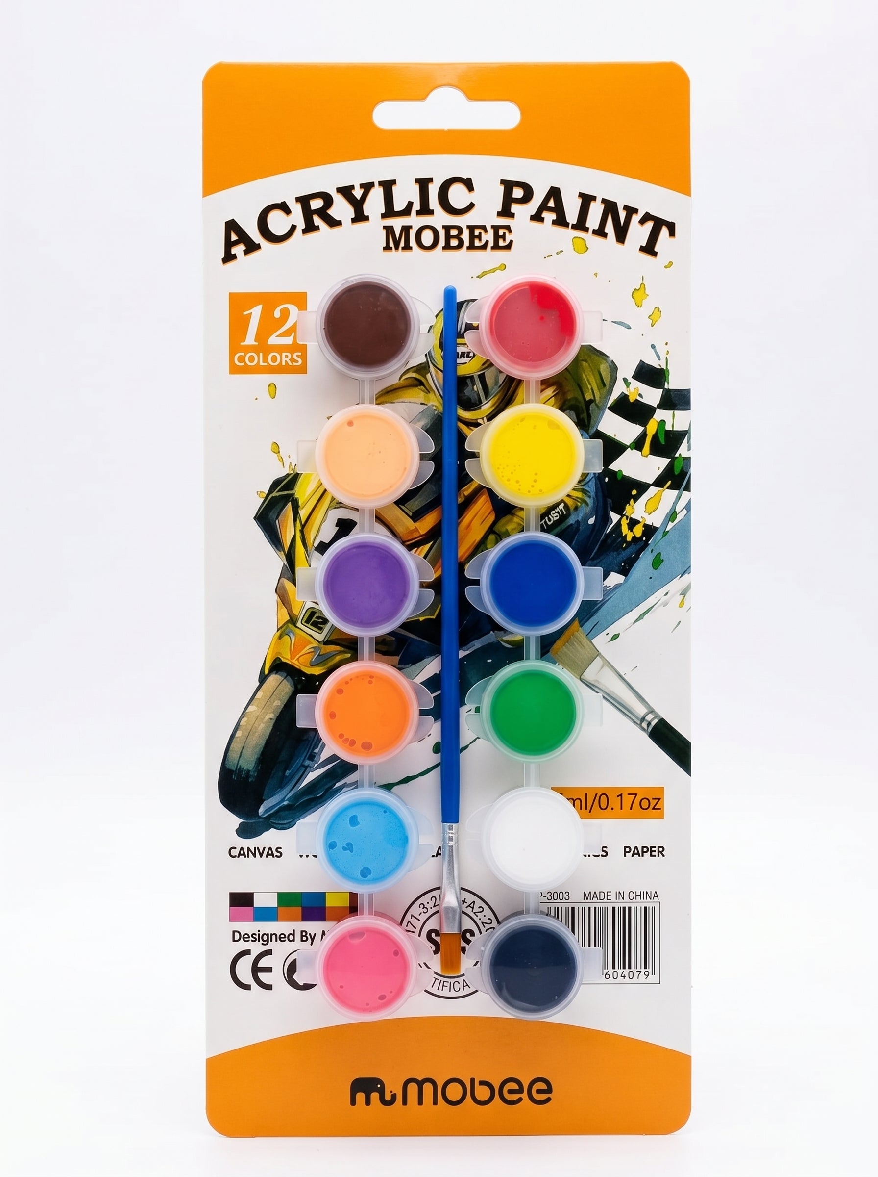 Peinture Acrylique 12 Couleurs MOBEE - Tubes de 5ml