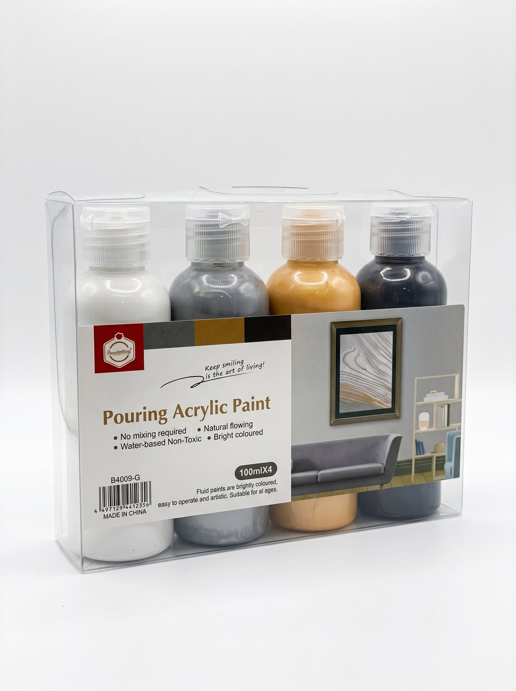 Peinture acrylique 100ml 4 couleurs Keep Smiling – Set artistique