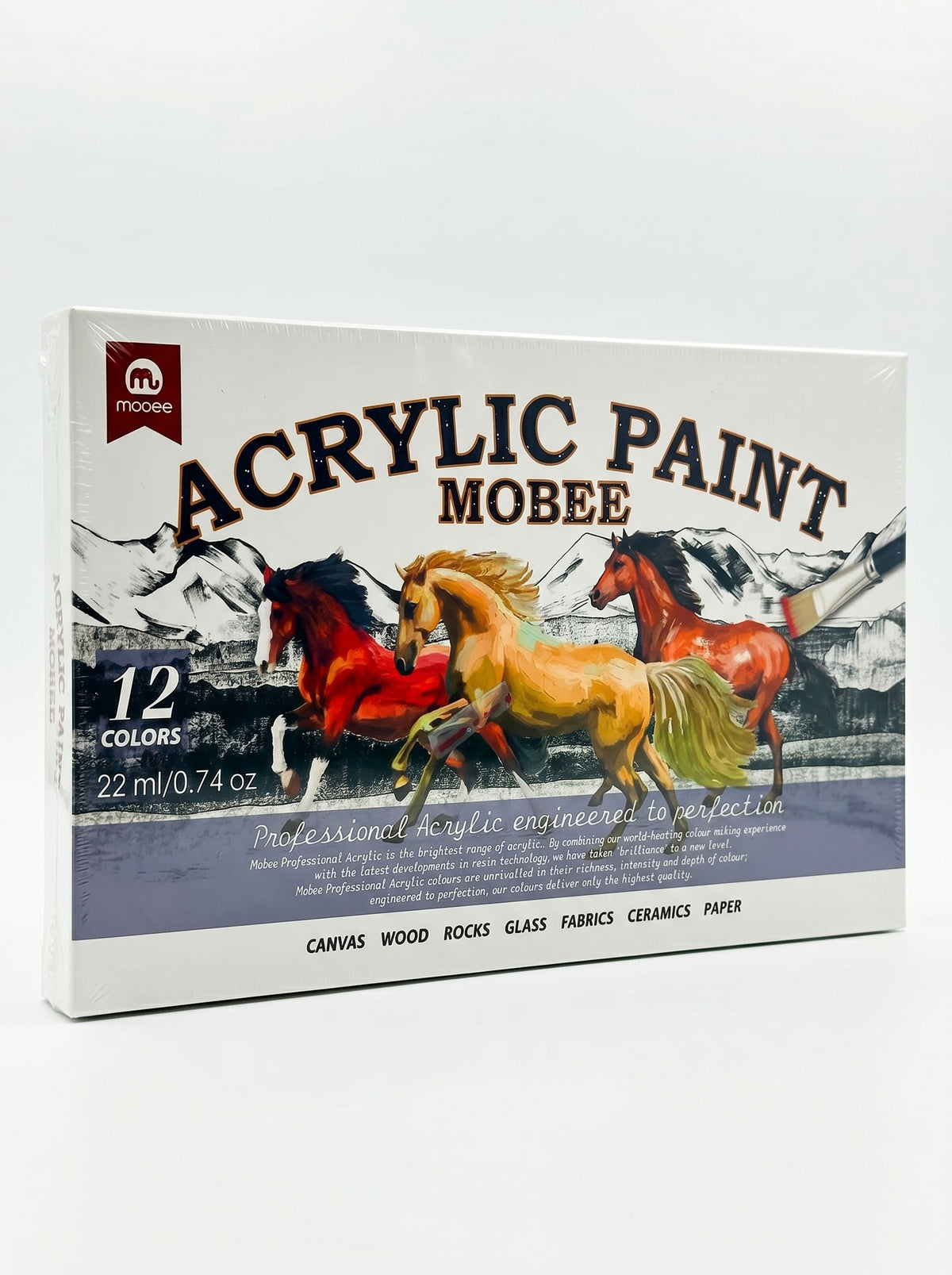 Peinture Acrylique MOBEE - 12 Tubes de 22ml | Kit Artiste