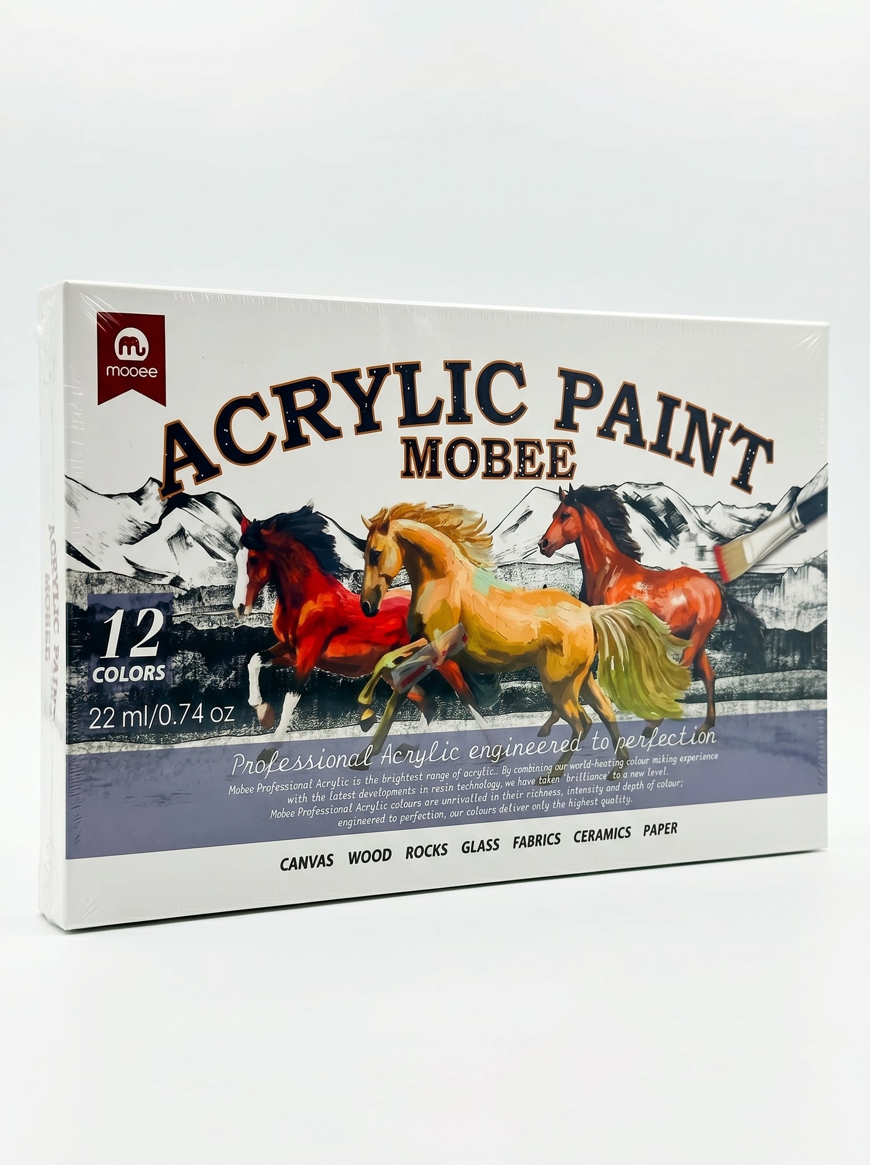 Peinture Acrylique MOBEE - 12 Tubes de 22ml | Kit Artiste