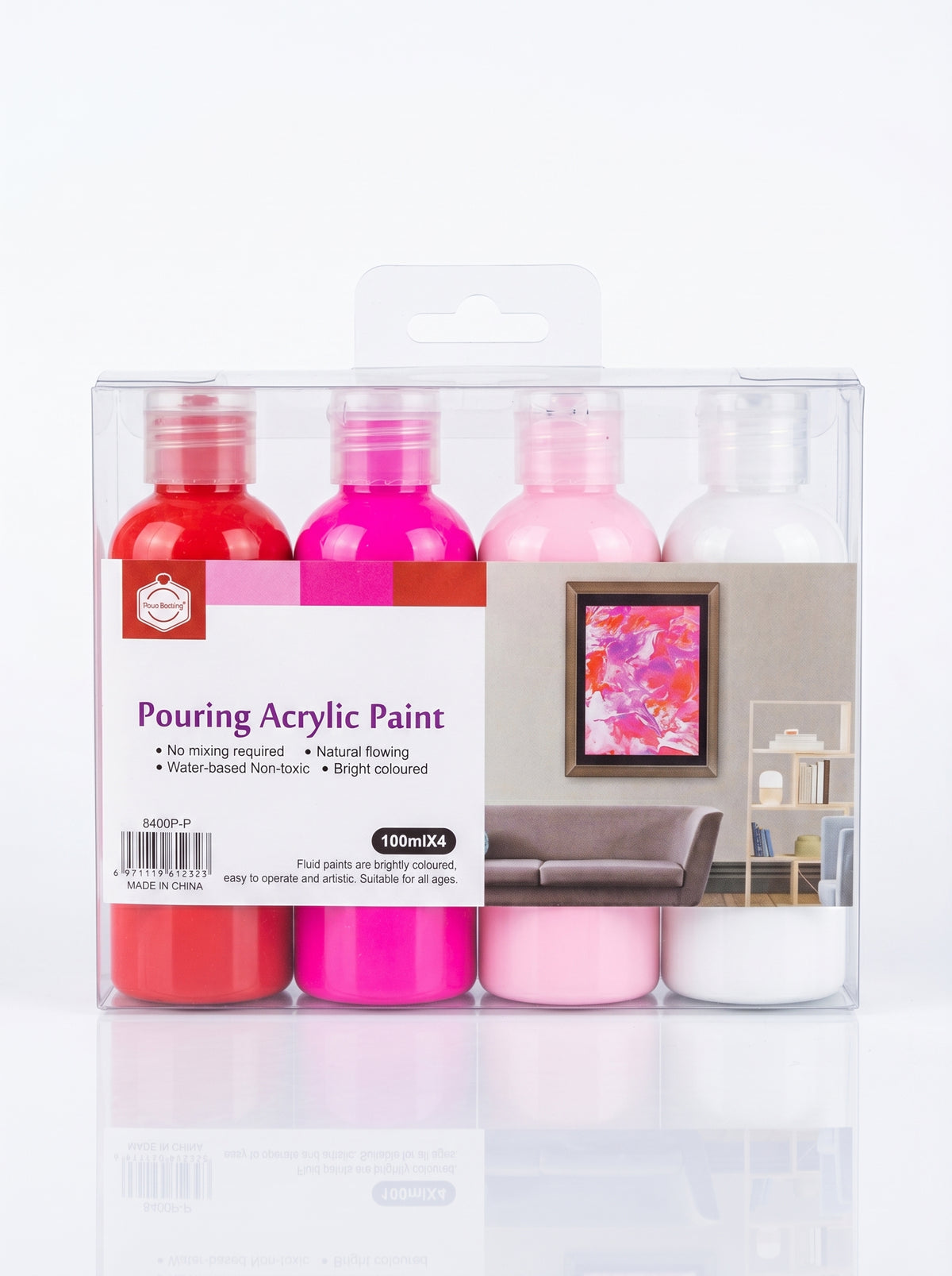 Peinture acrylique 100ml 4 couleurs Keep Smiling – Set artistique complet