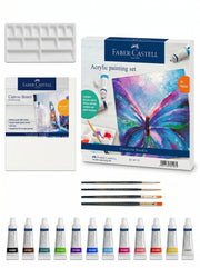 Kit peinture acrylique Faber-Castell complet | Matériel beaux-arts prêt à l'emploi