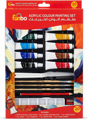 Peinture acrylique Funbo 20 pièces - Set complet de peinture artistique