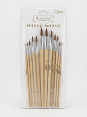 Pinceaux ronds 12 pcs peinture – Set complet pour artistes et débutants