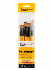 Set de 6 Pinceaux Giorgione - Pinceaux Ronds et Plats pour Artistes