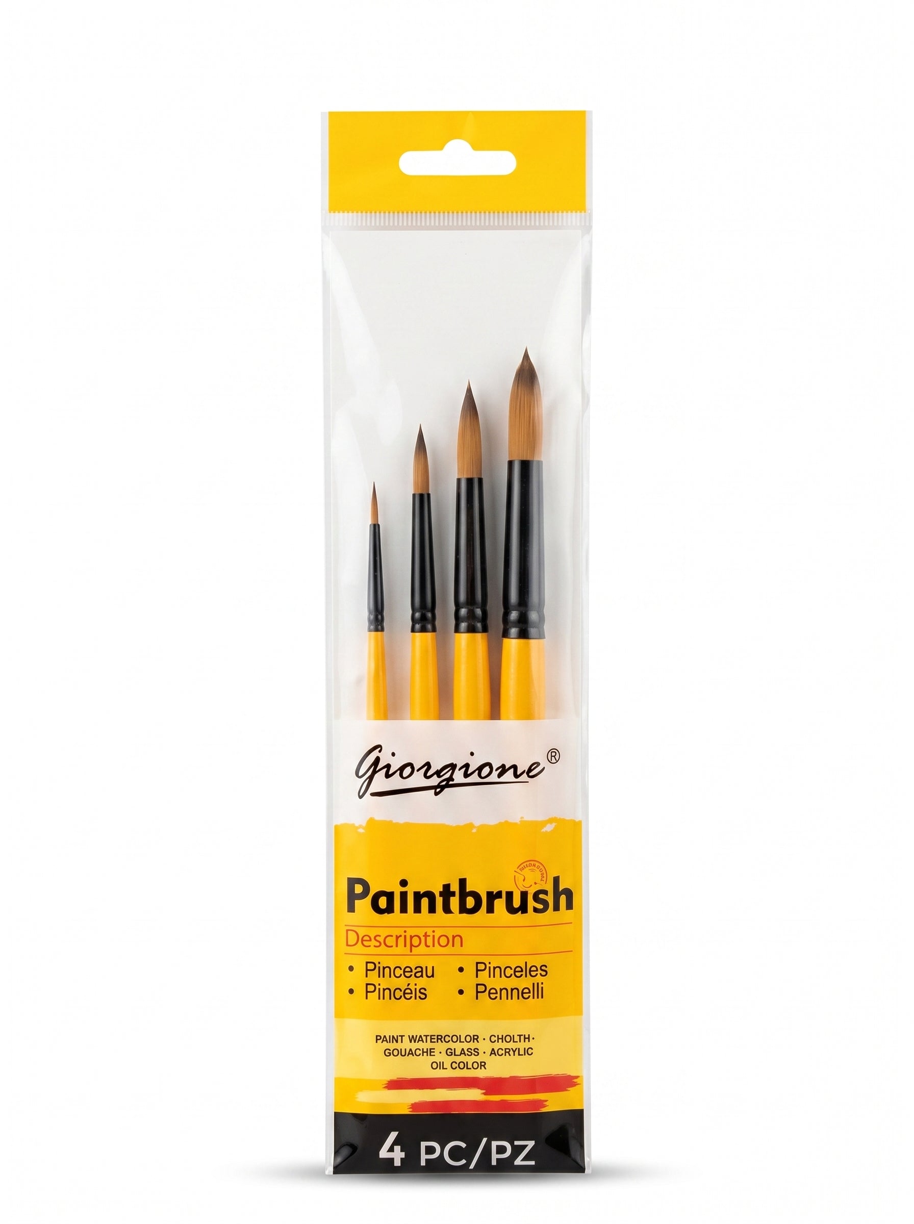 Lot de 4 Pinceaux Ronds Simples GIORGIONE