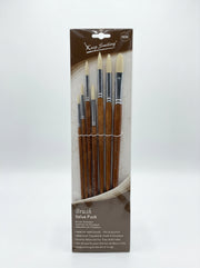 Pinceau rond manche long - Set de 7 pièces pour Peinture à l'Huile