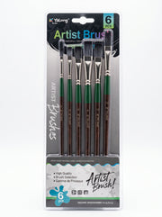 Pinceaux Plats Peinture - Set de 6 Pcs Yalong To Go