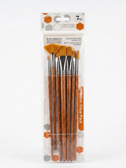 Set de pinceaux peinture assortis - 7 pièces d'art à manche long (Brush Selection)