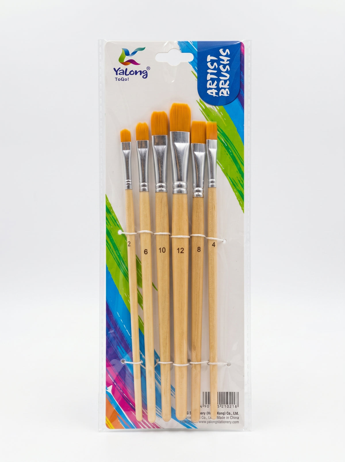 Set de pinceaux brosses en bois Keep Smiling – Lot de pinceaux ronds