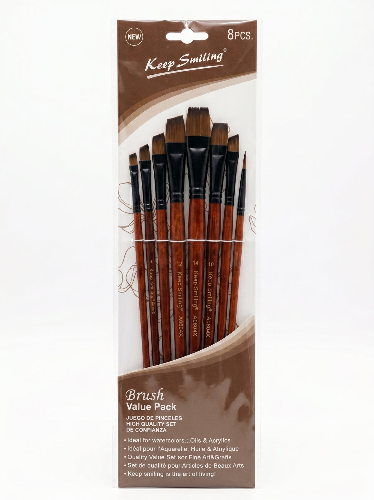 Set de pinceaux beaux-arts - Pack de 8 pièces