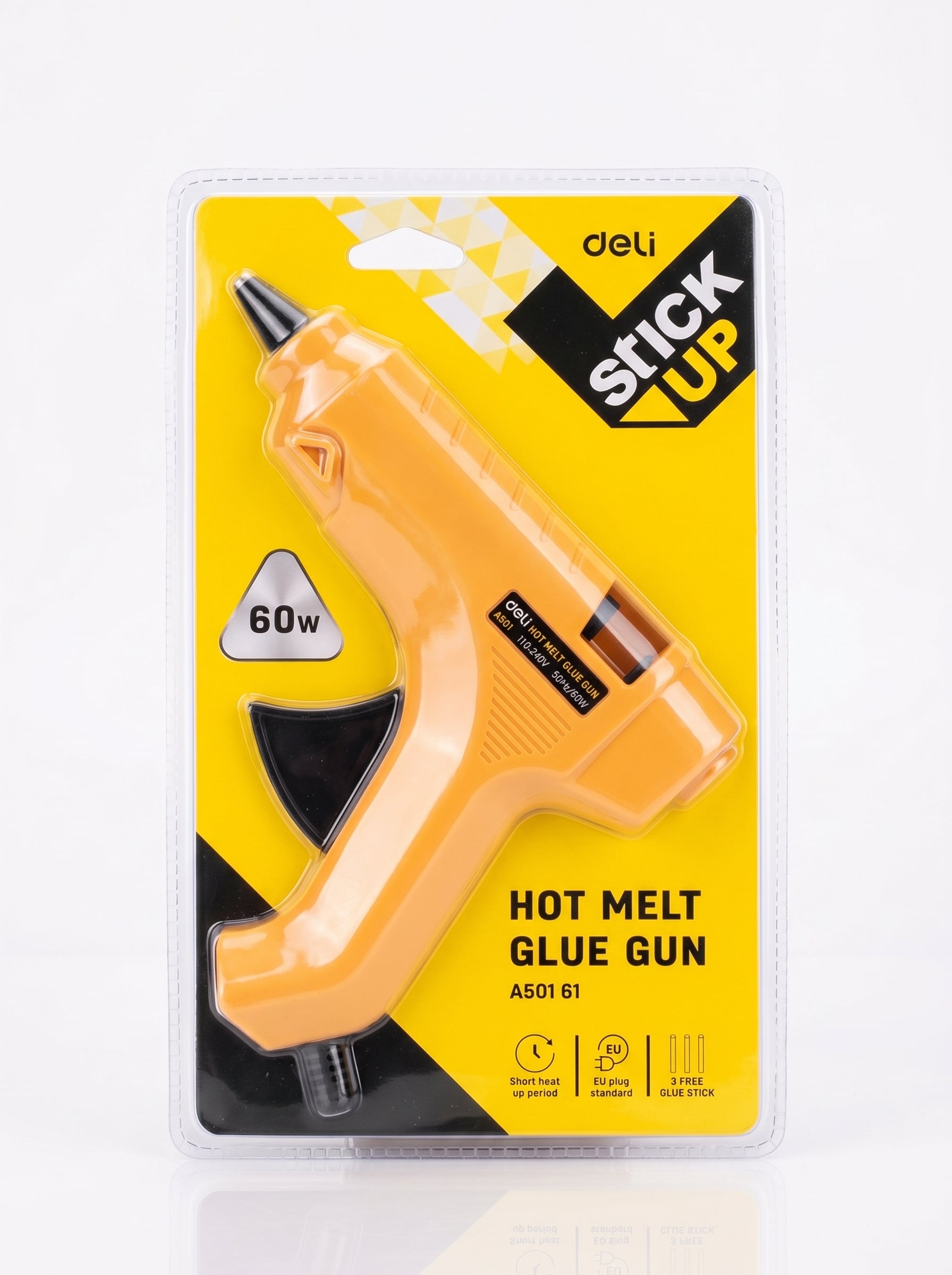Pistolet à Colle Deli 60W avec 3 Bâtons de Recharge Inclus