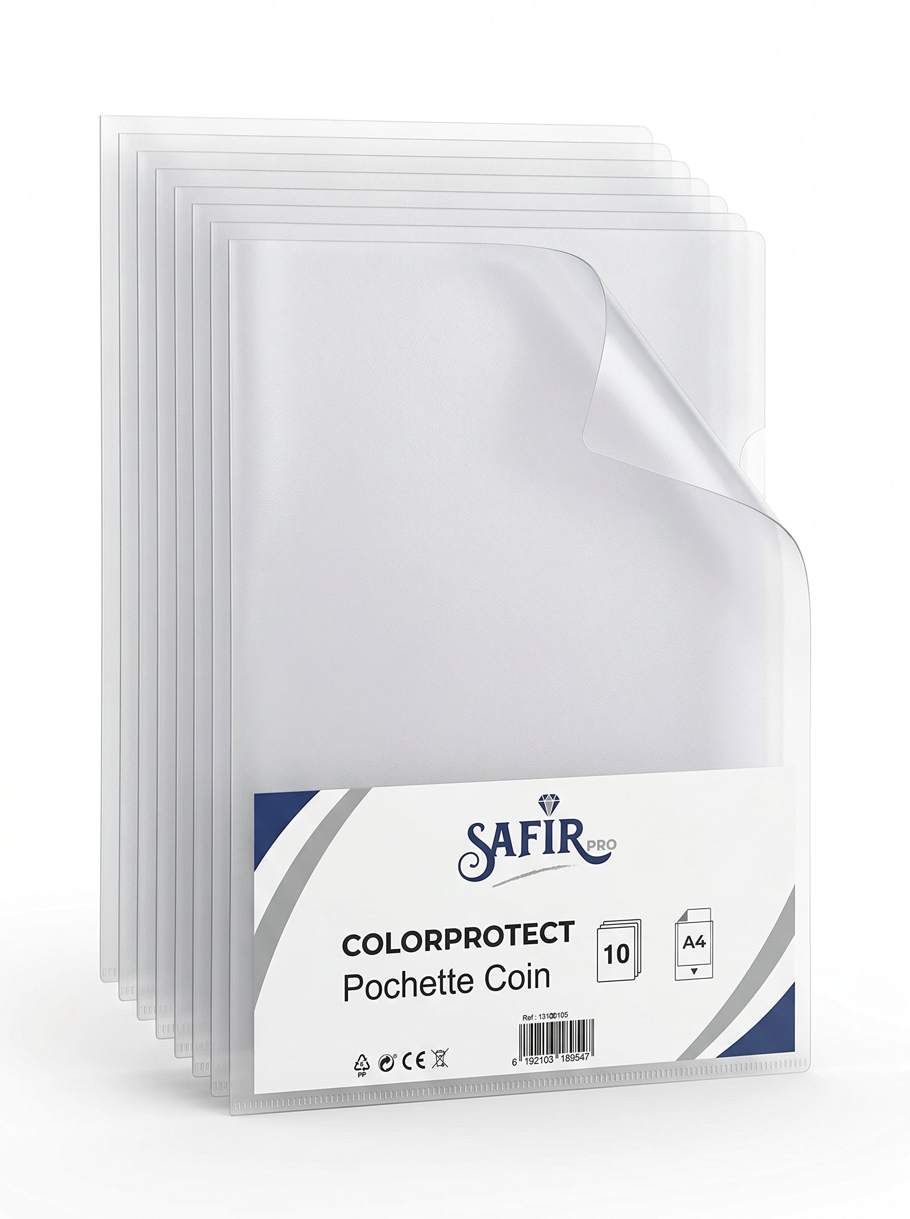 Pochette de Coin Plastique 10pcs - Format A4 Transparent Image principale du produit