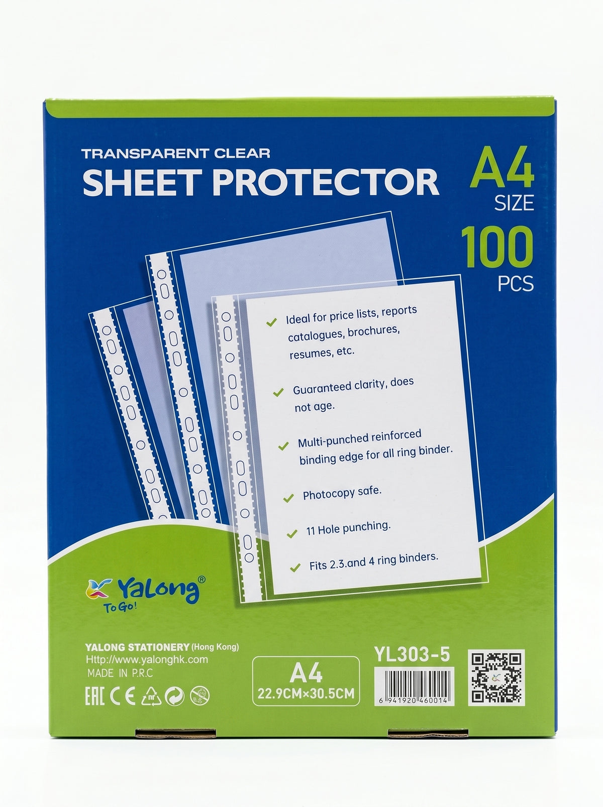 Pochettes Perforées A4 boitte carton yalong to go - Qualité Pro