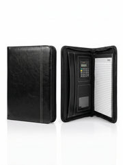 Porte-documents Portfolio A4 + Bloc + Calculatrice En Noir