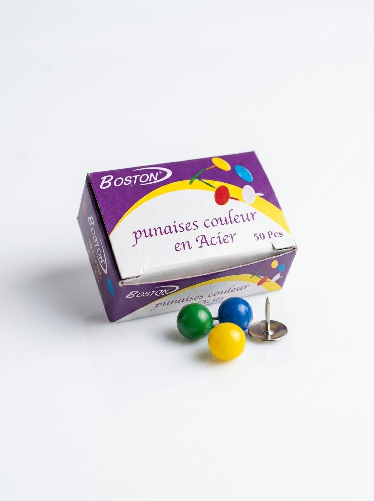 Punaises en couleurs 50pcs - Pour Tableau de Liège et Bureau