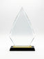 Trophée verre avec boîte de présentation pour récompense d'entreprise.