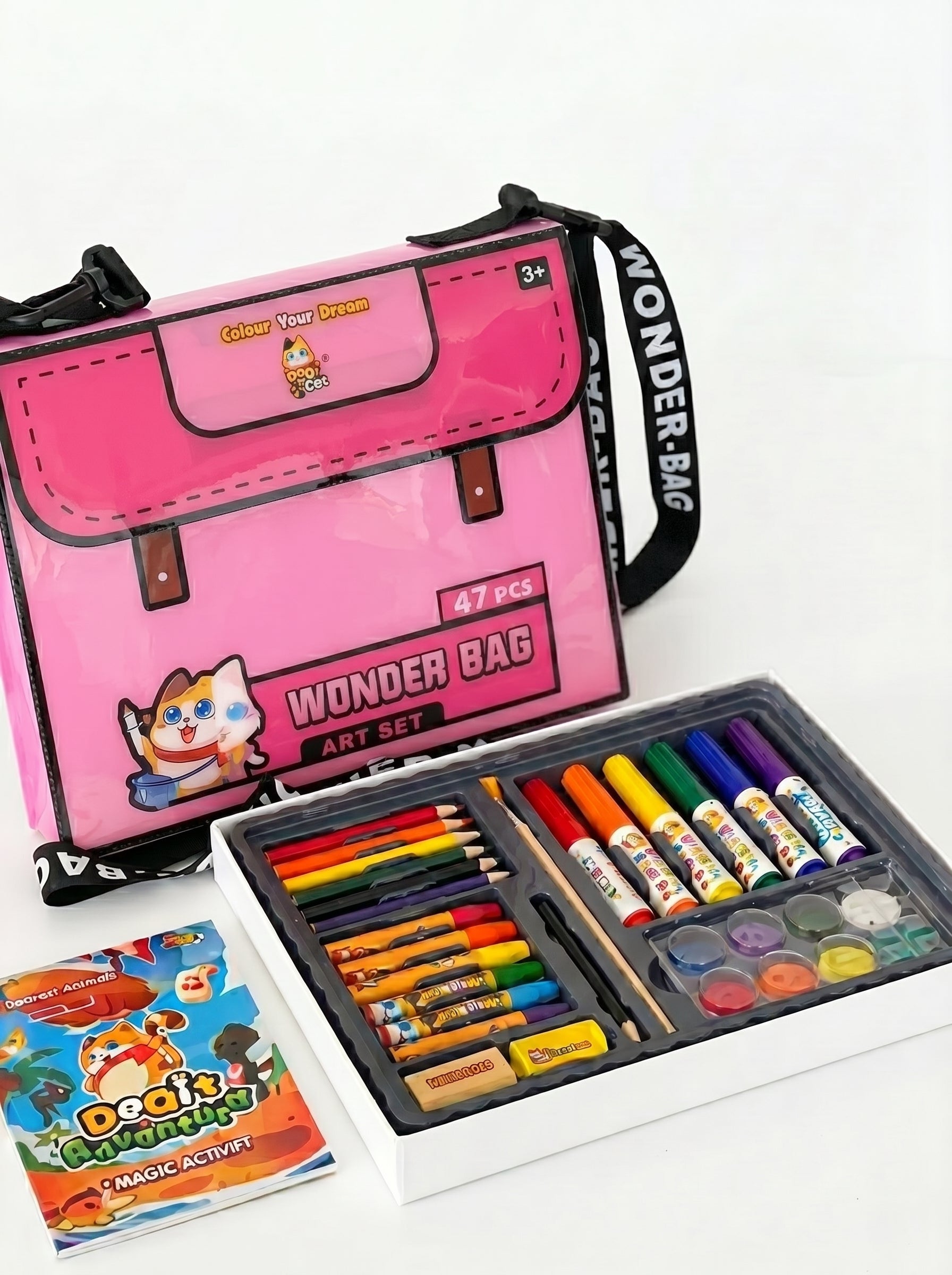 Kit peinture Wonder Bag Doqi Cat 47 pièces | Mallette créative tout-en-un