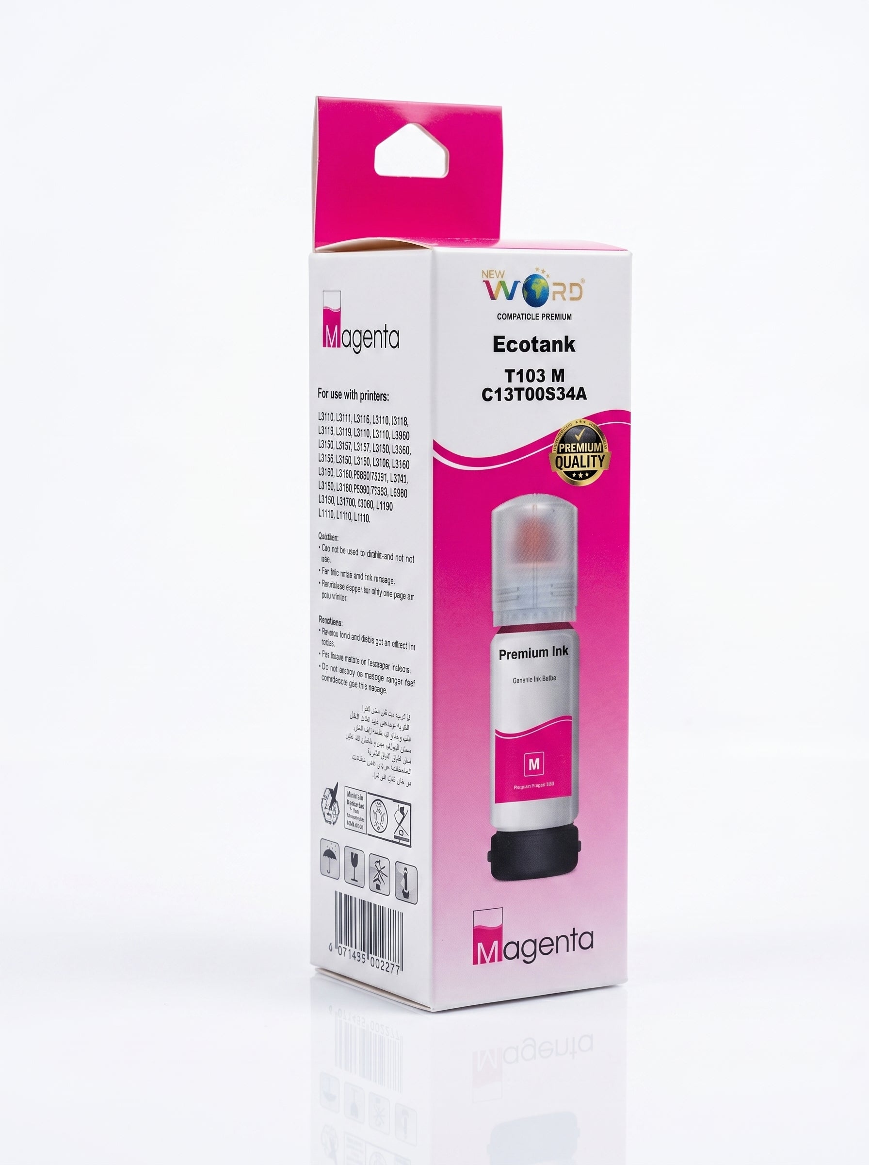 Cartouche Canon 70ml en couleur rose et noir New Word