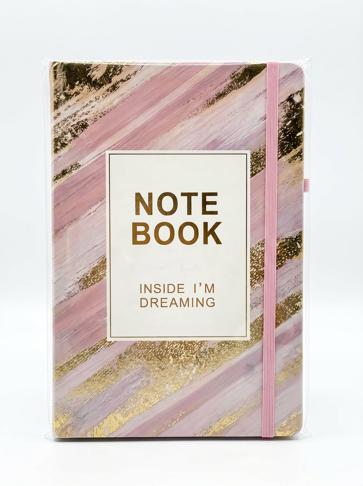NoteBook A5 200p a fermeture Elastique TOPKALL - Collection Marbre et Or