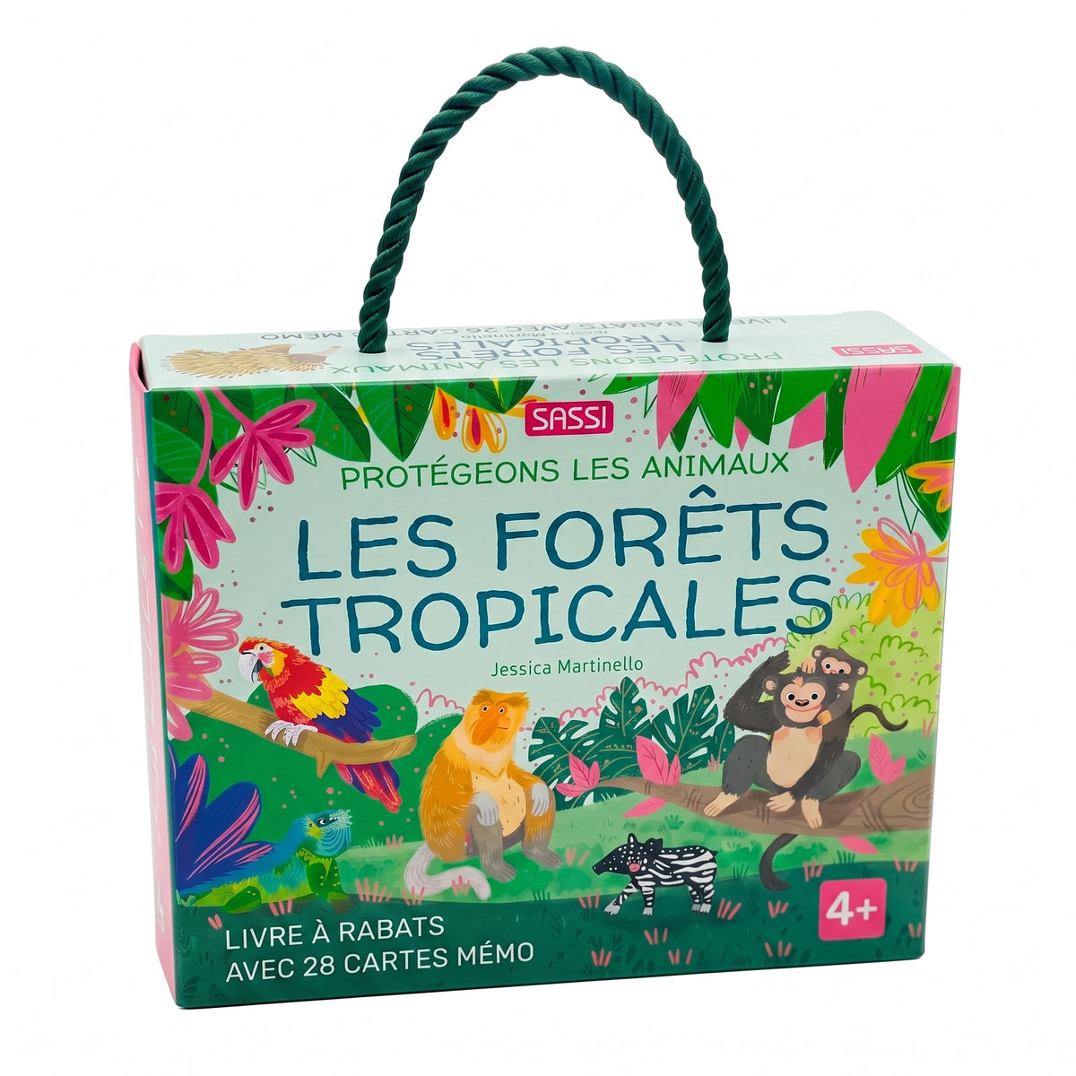 Coffret Sassi Forêts Tropicales : Protégeons les Animaux – Livre + Mémo