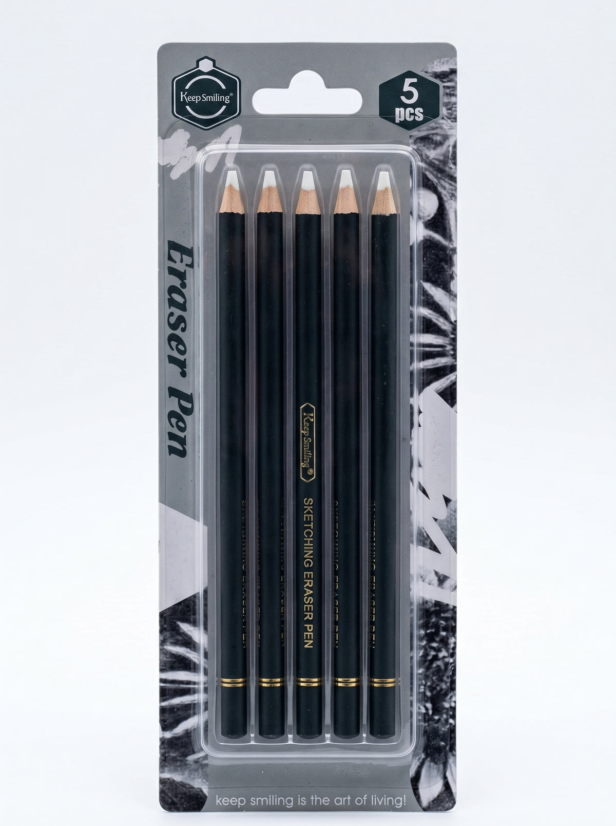 Crayon Gomme 5 Pièces Dessin Artistique Keep Smiling