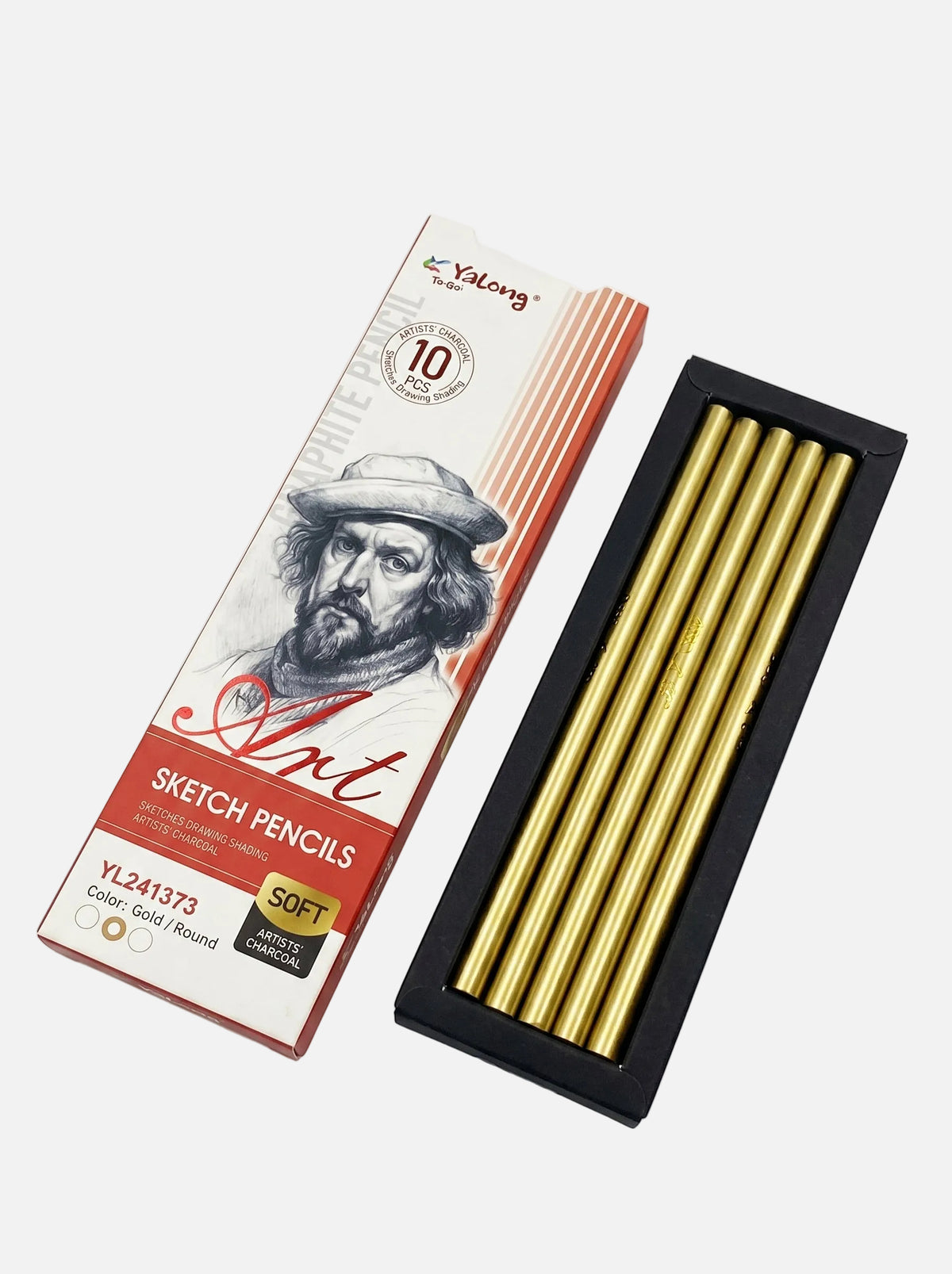 Boîte 10 Crayons Noir Yalong To Go – Graphite Assortis (Doux et Dur)