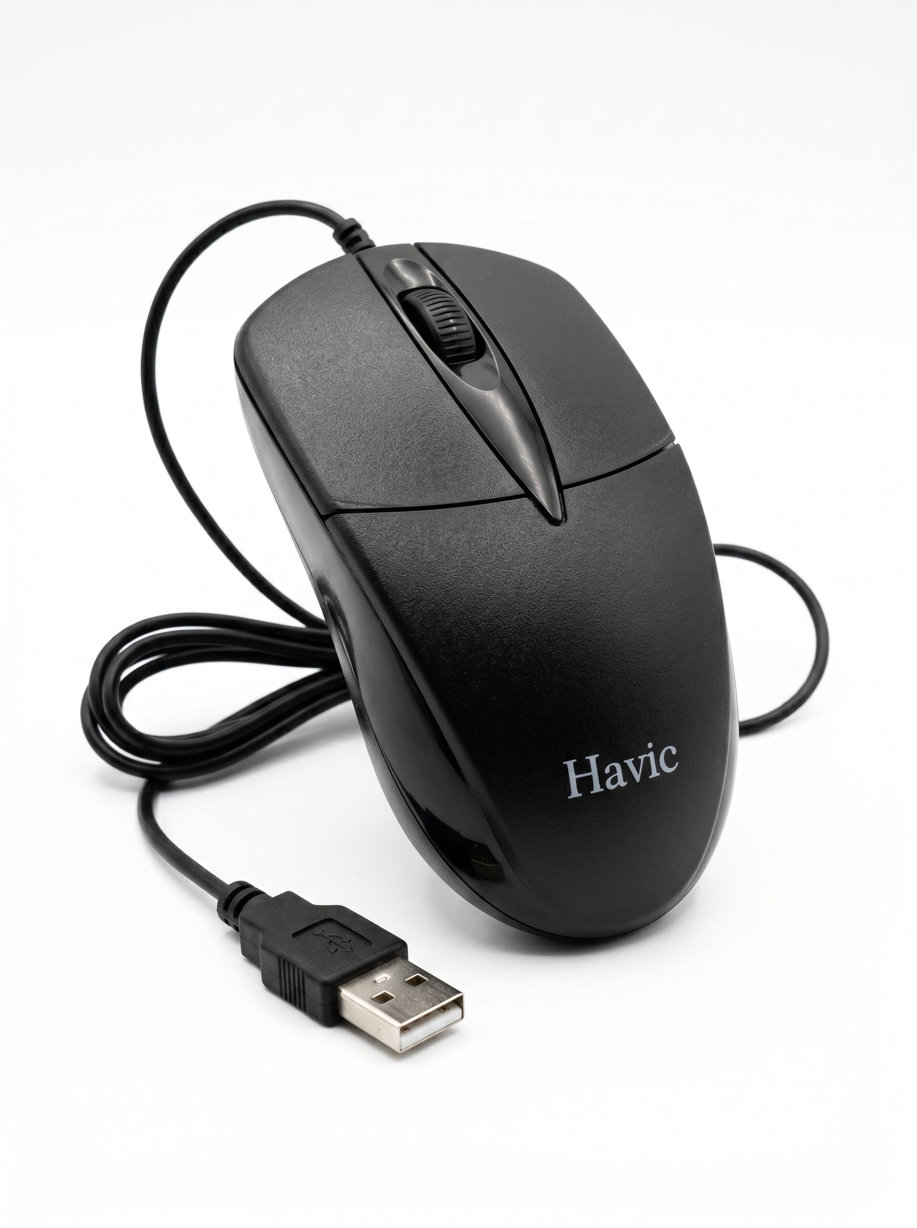 Souris optique haute précision Havit, design ergonomique pour usage bureautique.