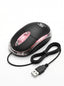 Souris optique filaire HL-Land noire branchée en USB sur un ordinateur de bureau